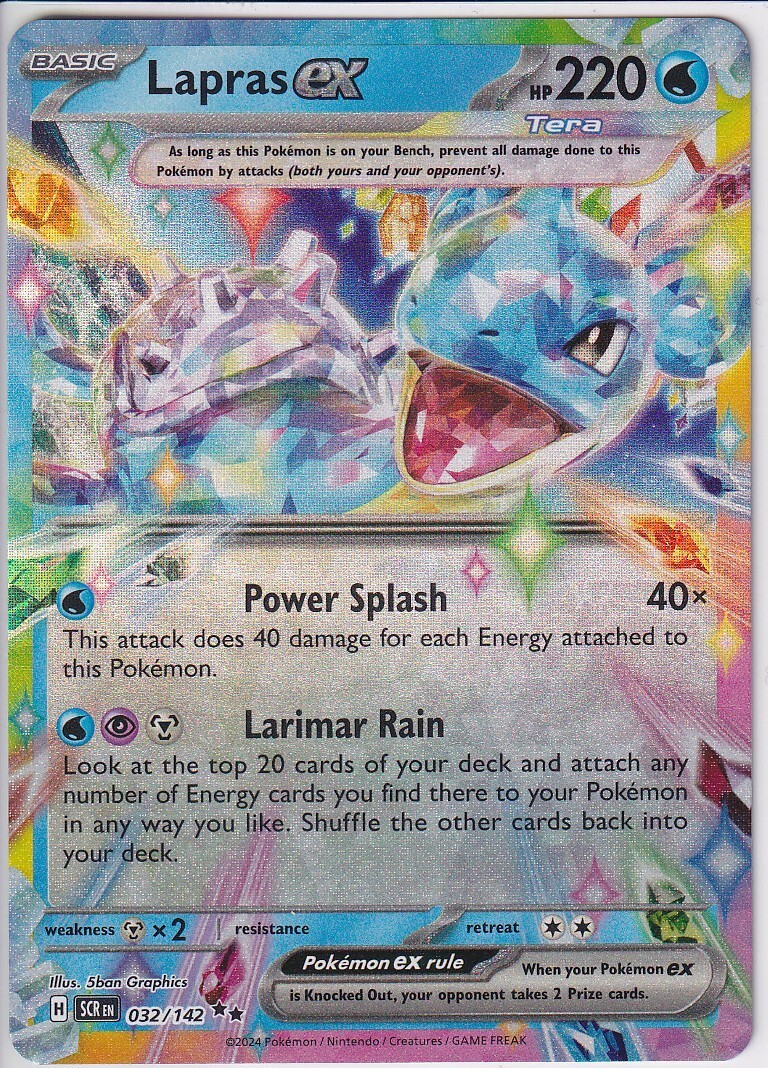 Lapras ex Tera 032/142 Double Rare Pokemon Stellar Crown NM | eBay