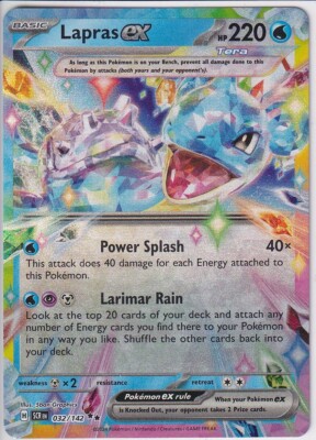 Lapras ex Tera 032/142 Double Rare Pokemon Stellar Crown NM | eBay