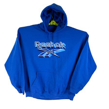 Reebok Graphic Hooded Sweatshirt Mens Size 2XL Blue