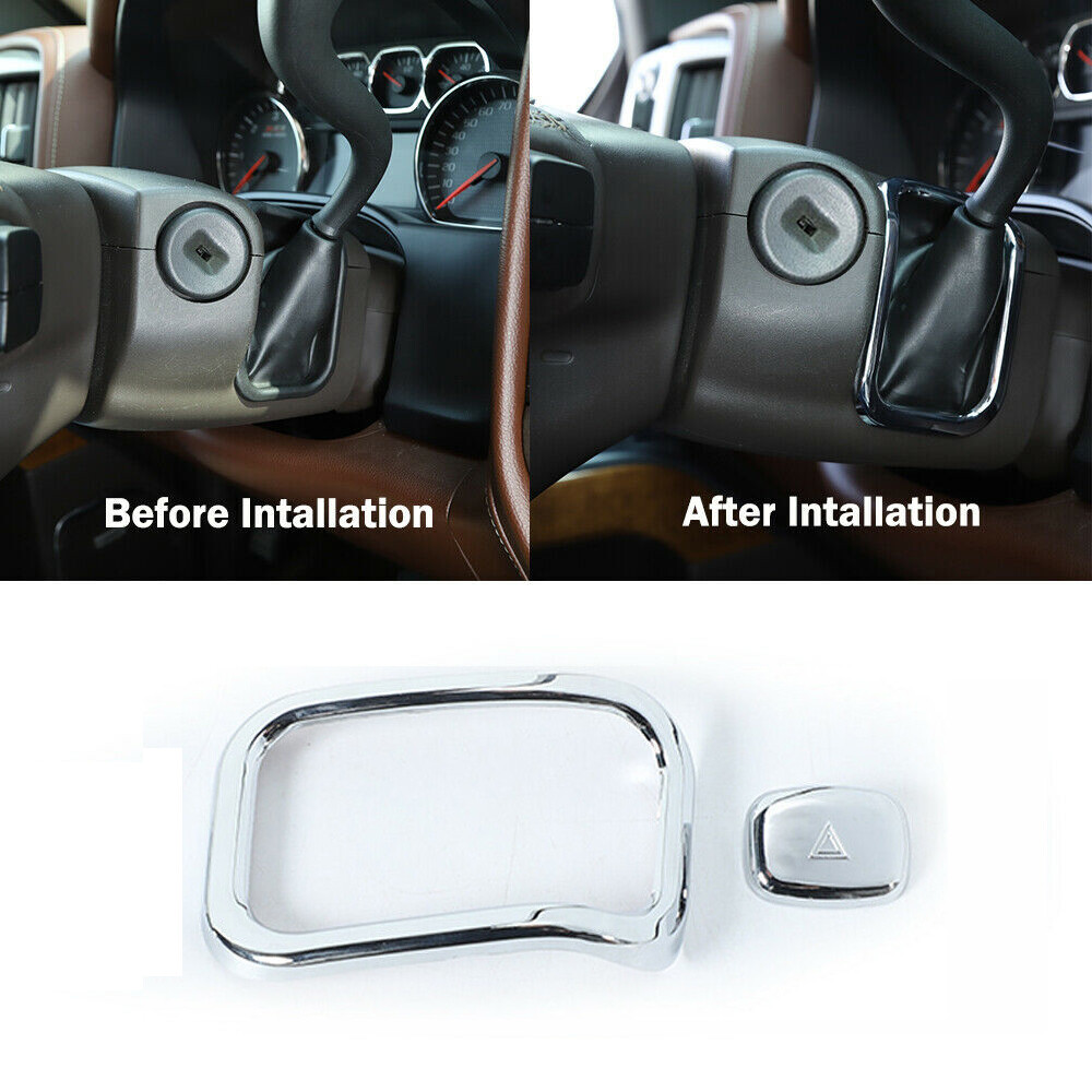 Chrome Shift & Emergency light Cover Trim For Chevy Silverado GMC