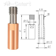 CR10/E3D V6 Nozzle Throat Heat Break Titanium Purple Copper Parts for 3D Printer