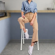 Foldable Bar Chair, Tall Folding Chair, Portable Folding Stool with Backrest 1pc