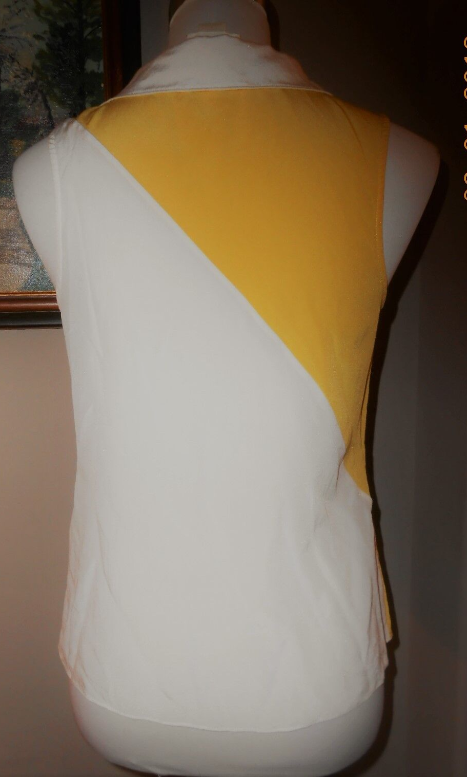 MAEVE Anthropologie Drapey Dyad Silk Tank Yellow Cream Sz 4 Pretty Little Liars eBay