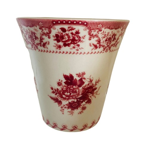 Taza Artesanal Powell Colección Cuddra Inspirada De Colección Rojo Beige Diseño Floral Nueva - Imagen 4 de 6