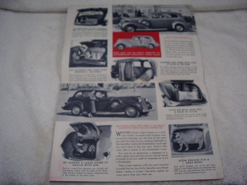 1936 STUDEBAKER BROCHURE / FOLDER ORIGINAL FREE POOSTAGE - Picture 2 of 3