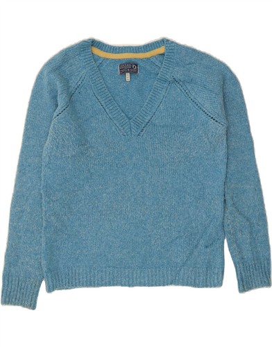 Joules Damen Pullover Pulli V-Ausschnitt UK 12 mittelblau Acryl CK13