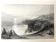 Land's End, Cornwall - 19th Century - Landscape Engraving – Albert Henry Payne