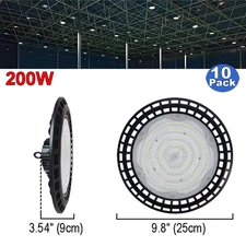 2-10 Pack 200 Watt UFO Led High Bay Light  Industrial Warehouse Led Garage Light