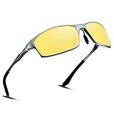 Polarized Night Vision Glasses for Men and Women Yellow Safety Gunmetal Gray
