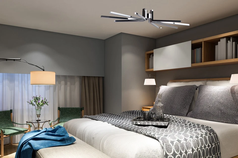 Araña LED Craftmade 45728-LED Cromo Pináculo 8 Brazos 36" Foto 2 de 4