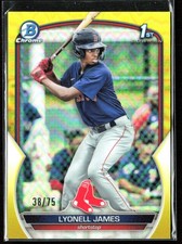 Lyonell James 2023 1st Bowman Chrome Prospects Yellow Refractor /75 #BCP-118