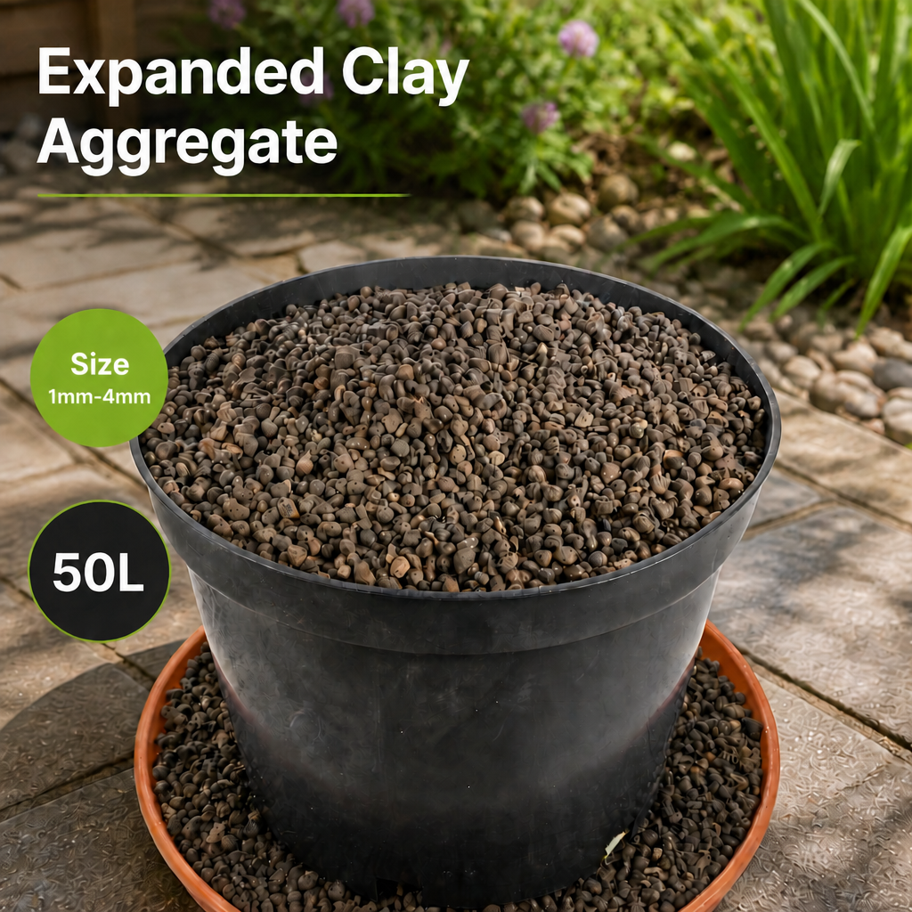 Clay Pebbles Hydroponic LECA Grow Media Expanded Clay 1-4mm Grade 50 Litre