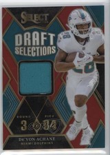 2023 Panini Select Draft Selections Memorabilia Red Prizm De'Von Achane go9