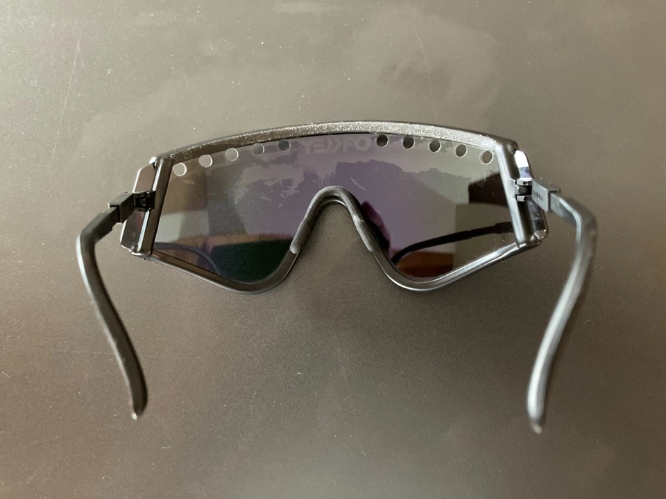 OAKLEY Eyeshade Original Black Violet Iridium Eyeshades Vented Vintage 1980's - Photo 4/4