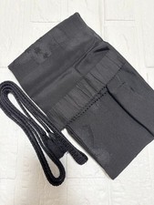 Black kimono accessories set with obiage and obijime, used/unused condition