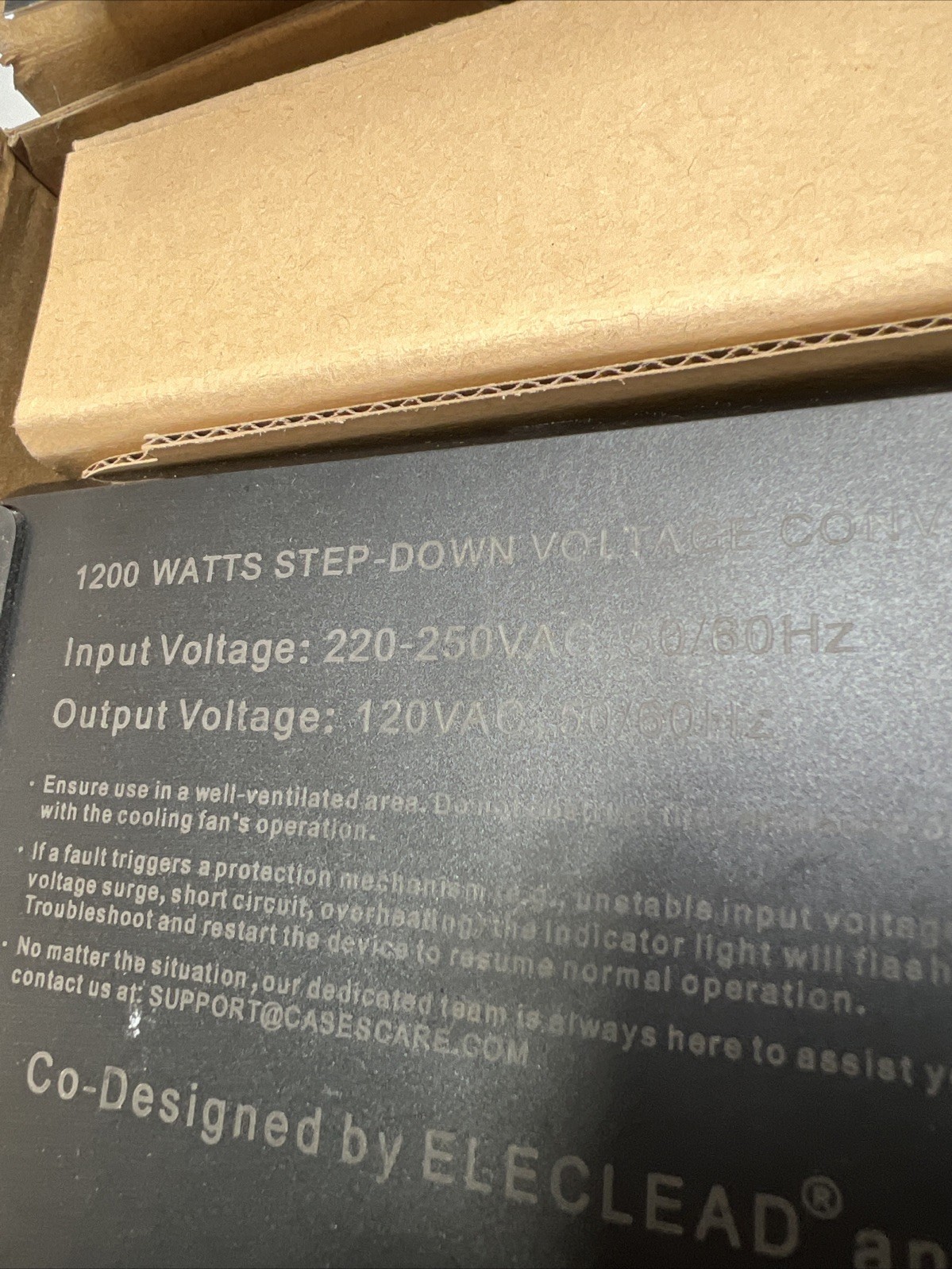 1200W Universal Travel Adapter Converter Step-Down 220V to 110V, Pure Sine Wave