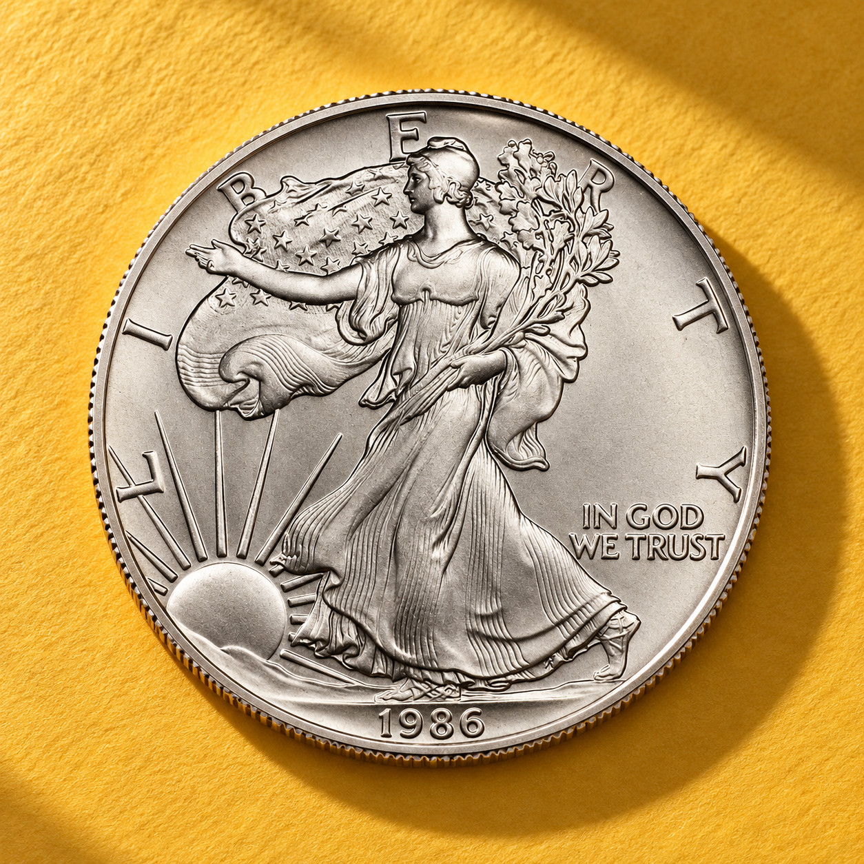 1986 $1 1-oz American Silver Eagle 0.999 Pure Silver Coin - XF