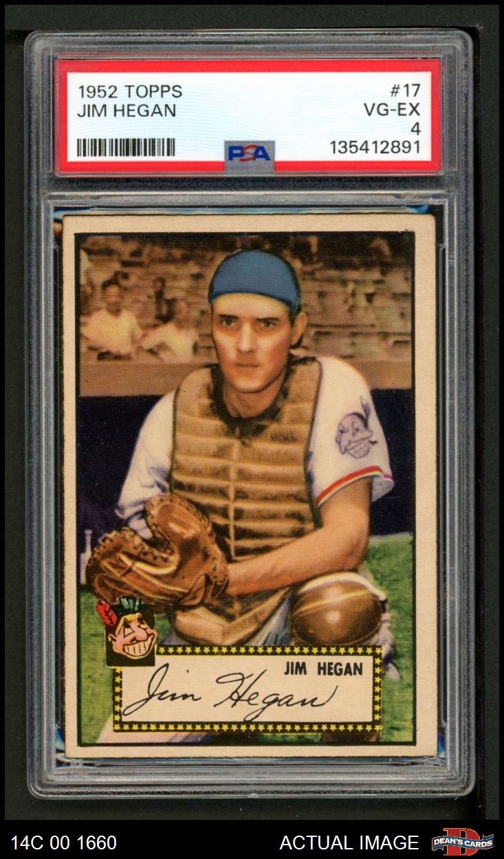 1952 Topps #17 Jim Hegan Indians PSA 4 - VG/EX
