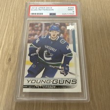 2018-19 UPPER DECK #248 YOUNG GUNS ROOKIE CARD RC ELIAS PETTERSSON PSA 9 MINT. rookie card picture