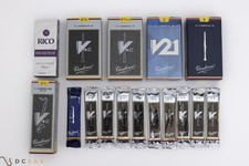 Large Lot of 48 Clarinet Reeds Vandoren V12 V21 Traditional Rico Reserve Bass Bb