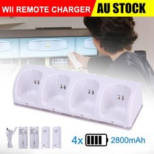 For Nintendo Wii Remote Charger Charging Dock Station Controller USB 4 Batteries