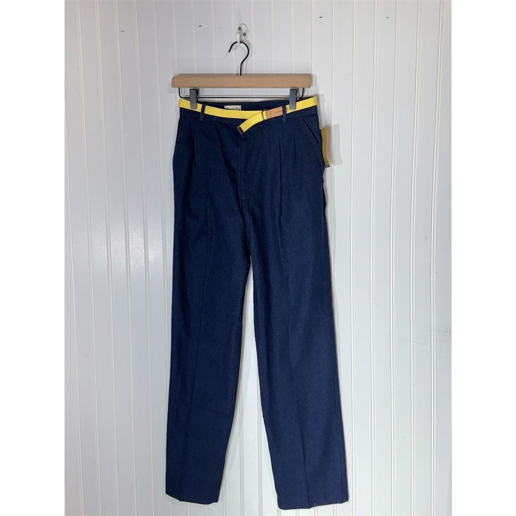 Vintage Levi’s Sportswear Pants 12 NWT USA Pleated Navy Cotton Belt Y2K Prep