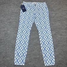 Vineyard Vines Lattice Print Stretch Skinny Denim Jeans Womens 6 Blue Frost NWT