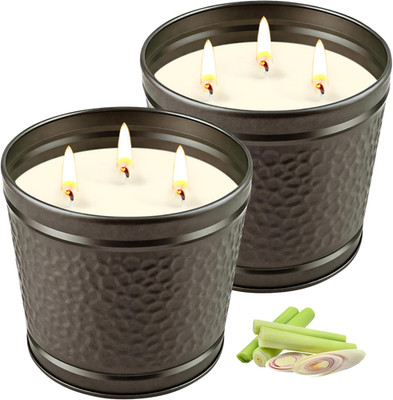Citronella Candles Outdoor, Large Citronella Candle for Patio, 2 Pack Natural So
