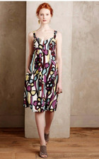 Tabitha for Anthropologie Modern Minimalist Abstract Art Floral Tank Dress