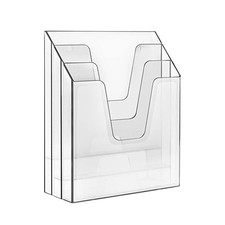 Acrimet Vertical Triple File Folder Holder Organizer Sorter, Clear