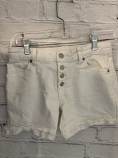 Cat Jack White Denim ULTIMATE STRETCH SHORT Lace Adj Waist EUC Girl's L 10/12