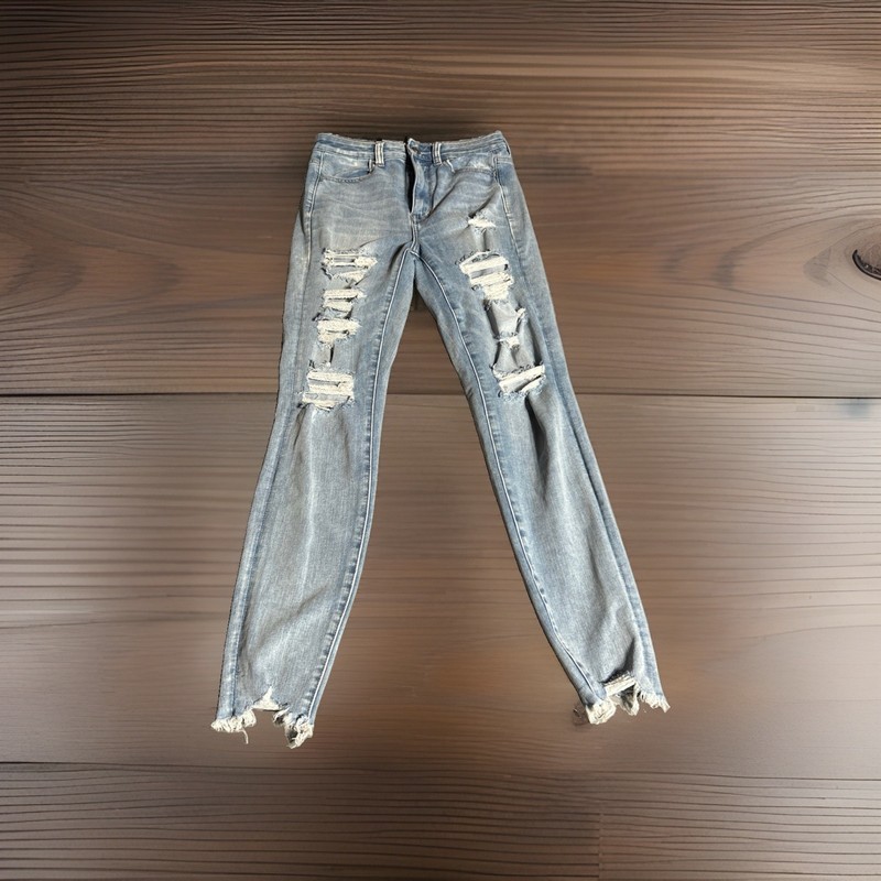 American Eagle Jeans Size 4R Next Level Stretch Blue Distressed