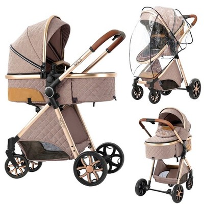 Lightweight Baby Stroller 3 in 1 Newborns Travel System Prams Multifunctional