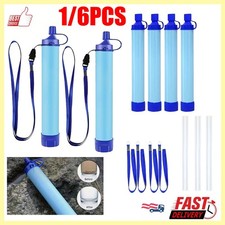 1/6pc Portable Camping Hiking Emergency Life Survival Purifier Water Filter Tool