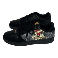 Ed Hardy Court-T Pirate Skull Graphic Shoes Black J640-0126 Men's Size 11 NWOB