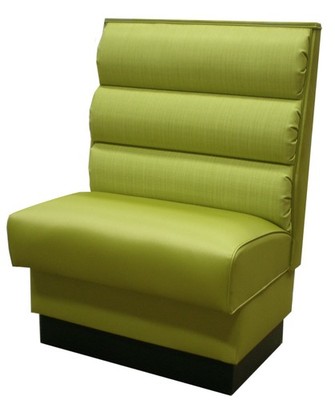 Atlanta Booth & Chair BH3-D4250 30'' Double Booth, Upholstered Back & Seat, Bl...