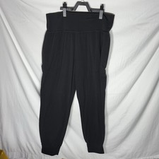 ATHLETA Jogger Size L Black Yoga Pants Lightweight Jersey Knit Pockets