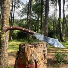 Espada de machete vikinga de hoja de acero al carbono hecha a mano personalizada | Espada de caza camping