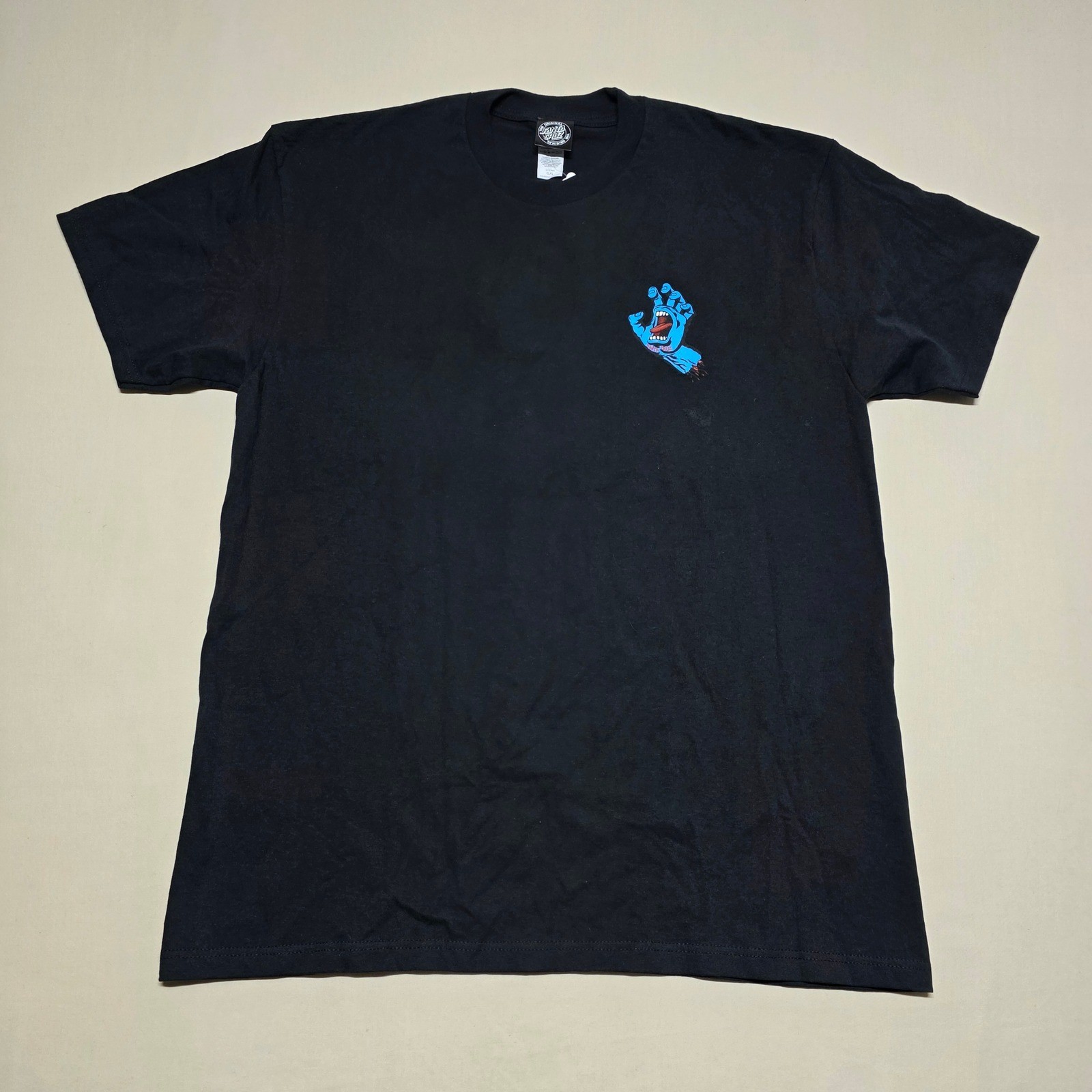 S Mens Black T-shirt Graphic Print Size Large Pullover