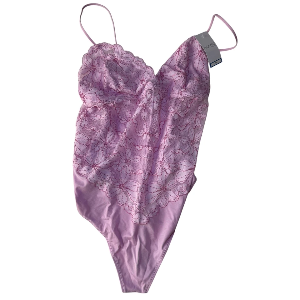 Body b.tempt'd by Wacoal Beso Encaje Rosa Lavanda Floral Malla Tanga XL NUEVO CON ETIQUETAS Foto 4 de 4
