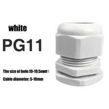 Cable Glands IP66 White Nylon Cable Glands Sleeve Lock PG-11 - Pack of 10