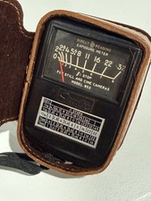 Vintage Camera Exposure Light Meter with Original Leather Case   Made in England