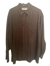 Jhane Barnes Shirt Mens XL Geometric Pattern Button Up Woven Long Sleeeve