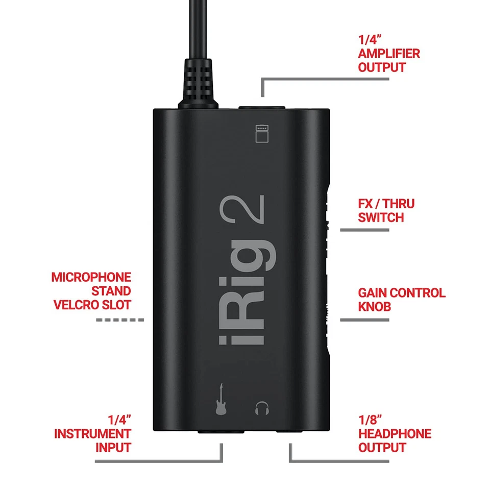 iRig 2 Portable Guitar Audio Interface for iPhone iPad | Plug & Play Adapter - Image 2 of 4