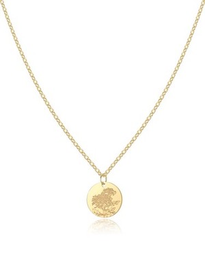 Birth Flower Necklace, Gold Plated Dainty Floral Pendant for Women