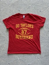 Women's Go Taylor's Boyfriend Travis Kelce T-Shirt - Red/Yellow - Large