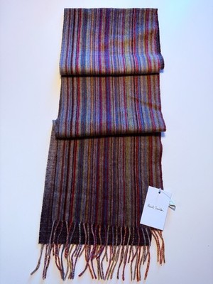 Paul Smith Autentic Signature Multicolor Striped Scarf 100% Cashmere Unisex NWT