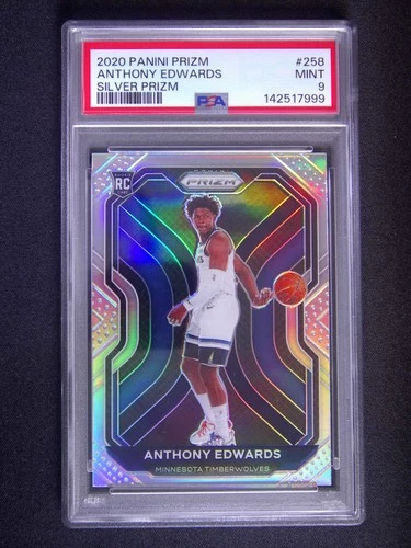 2020-21 Panini Prizm Anthony Edwards #258 RC Rookie Silver PSA 9