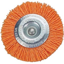 Dico Nyalox 3" Wheel Brush, 120 Grit, Orange, Made in USA #8455-186