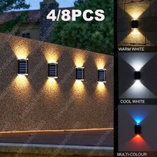 8X Solar Powered Door Fence Wall Lights LED Outdoor Garden Decorative Lamp
